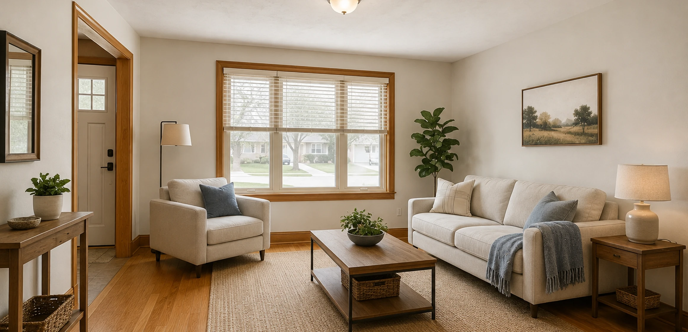 A real estate agent meeting with homeowners at a kitchen table in Washtenaw County
