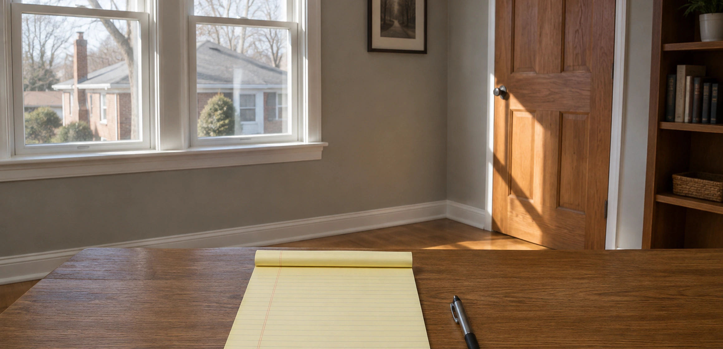A closing statement and keys on a table at a Washtenaw County home sale